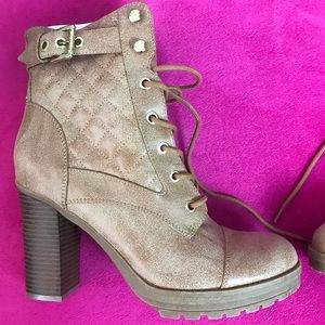 Guess Gold Lace Up Boots